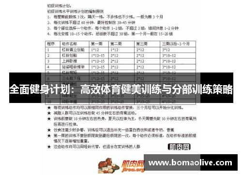 全面健身计划：高效体育健美训练与分部训练策略